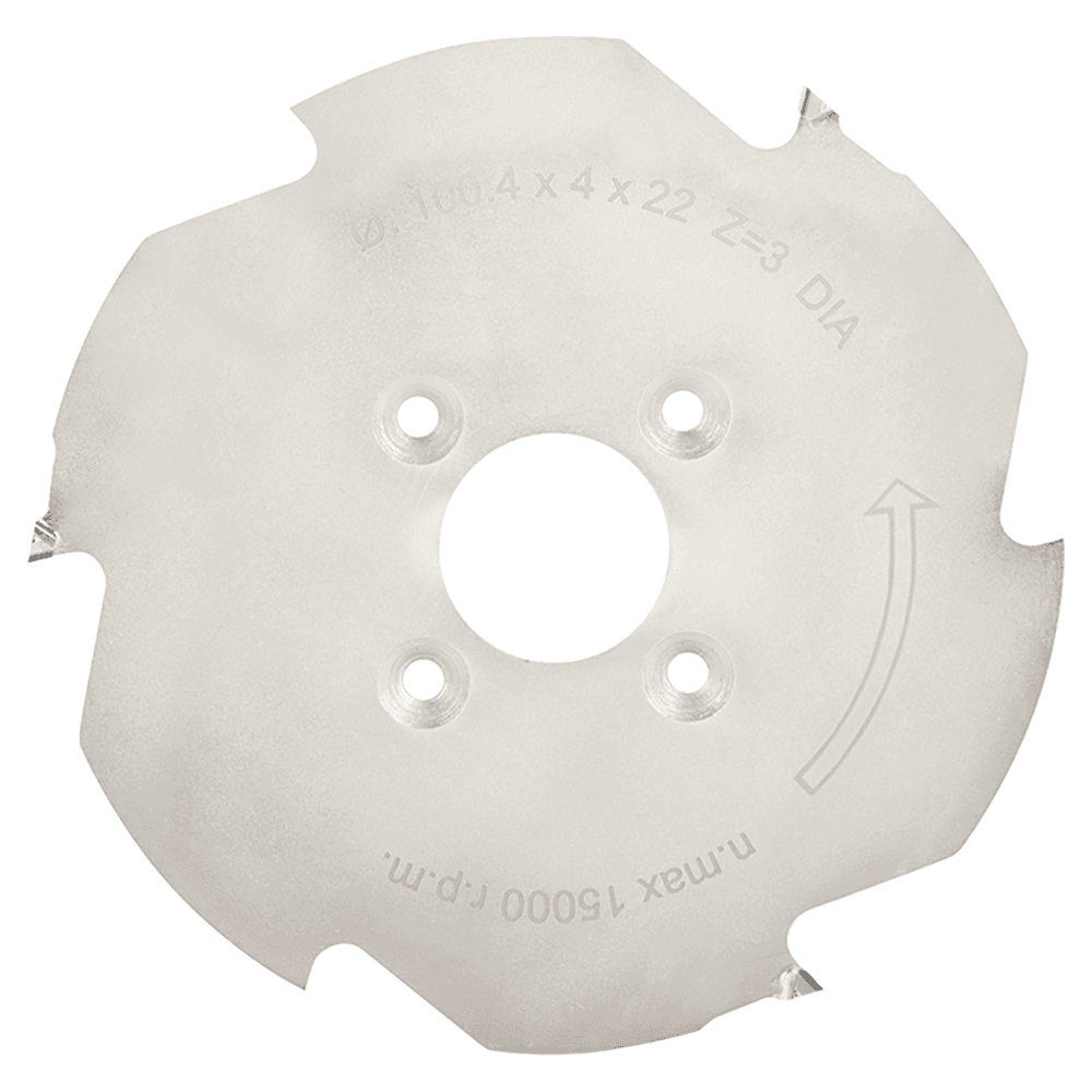 100.4mm Dia x 3T Polycrystalline Diamond Lamello Cutter, 22mm Bore for Zeta P2 Lamello Porter Router