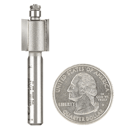 7/16" x 1-7/8" Miniature Rabbet Bit with Mini 3/16" Lower Ball Bearing, 2-Flute, 1/4" Shank