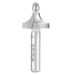 11/16" x 1/4" Radius Miniature Corner Rounding Router Bit with Mini 3/16" Lower Ball Bearing, 2-Flute, 1/4" Shank