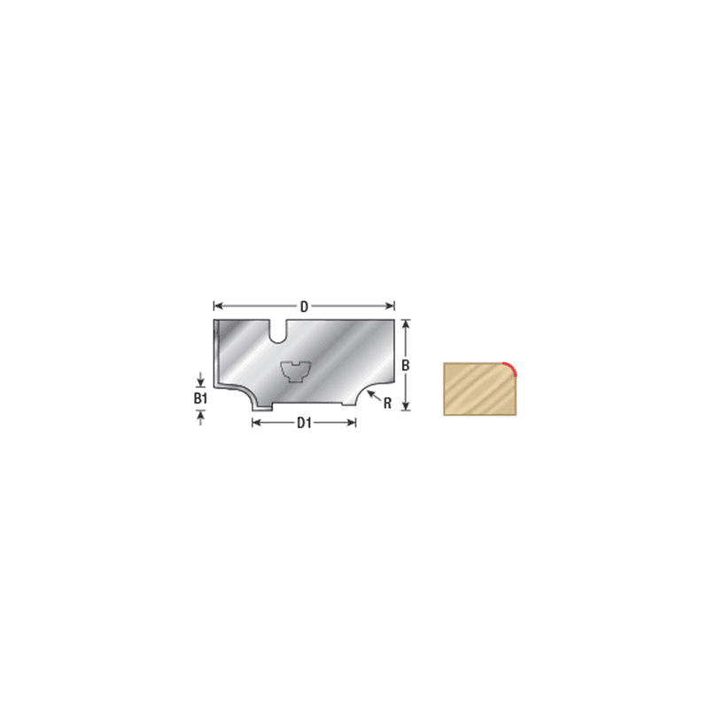 1-3/8" x 1/8" Nova Corner Round Knives