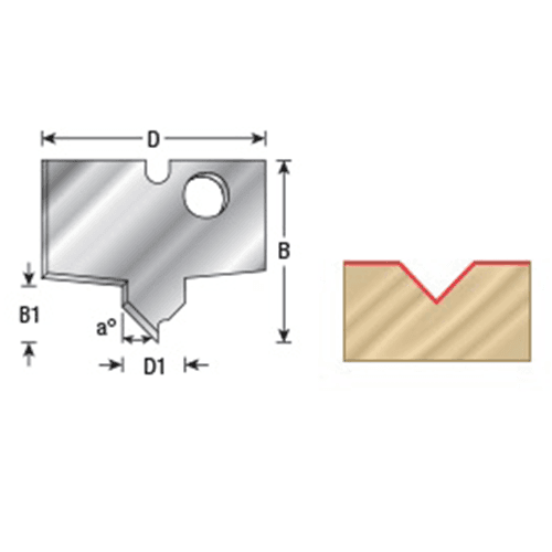 1-3/16" Nova Plunge V Groove Knive