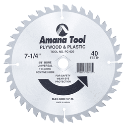 7-1/4" x 40 Teeth Plywood/Plastic Cutting Saw Blade