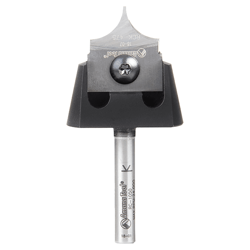 RC-1062 3/8" Radius x 7/8" x 3/8" Tru Point Roundover Insert CNC System Router Bit, 1/4" Inch Shank