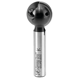 2-7/8" x 1/2" Radius CNC Ball End Insert Core Box Router Bit, 2-Flute, 1/2" Shank