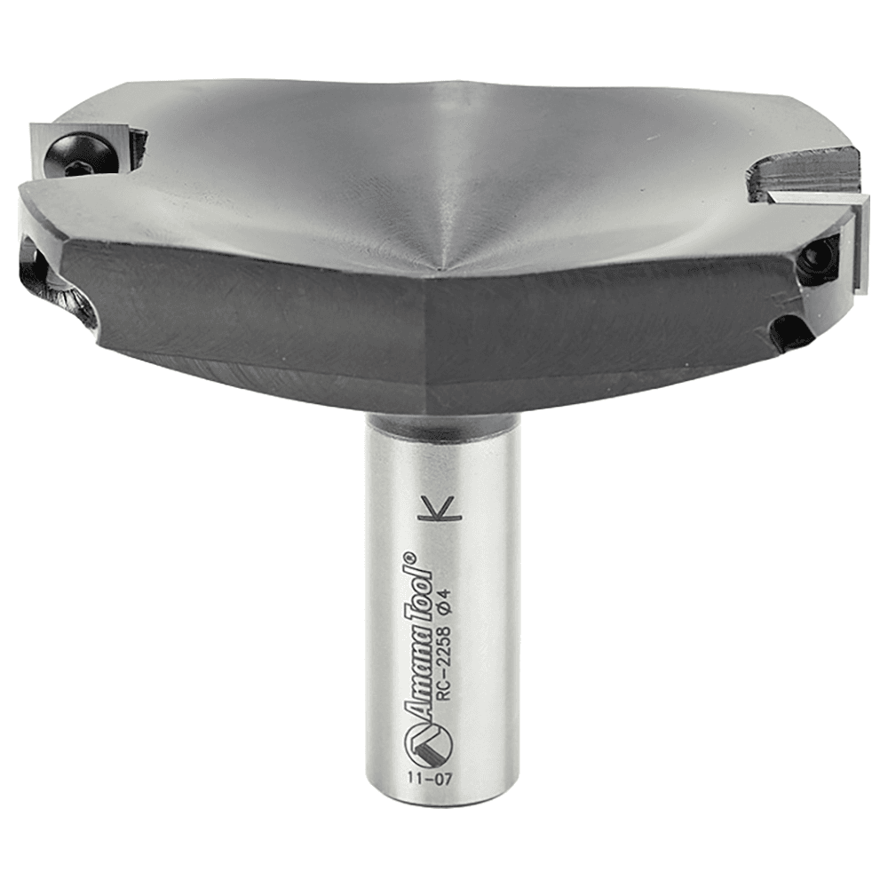 RC-2258 4" x 1/2" CNC Insert Carbide Spoilboard Surfacing, Rabbeting, Flycutter, Slab Leveler/Surface Planer Router Bit, 3/4" Shank