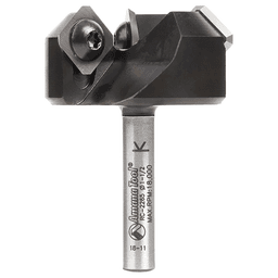 RC-2265 1-1/2" x 3/4" CNC Insert Carbide 3 Wing/Flute, Heavy Duty Spoilboard Plunging, Surfacing, Planing, Flycutter/Slab Leveler Router Bit, 1/4" Shank