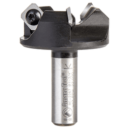RC-2267 1-3/4" x 3/4" CNC Insert Carbide 3 Wing/Flute, Heavy Duty Spoilboard Plunging, Surfacing, Planing, Flycutter/Slab Leveler Router Bit, 1/2" Shank
