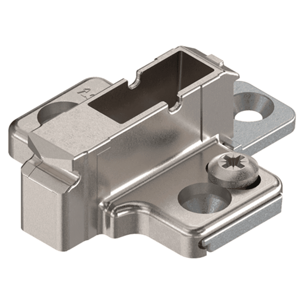Clip 2-Piece Wing Mounting Plate, Nickel-Plated, Screw-On, 9mm