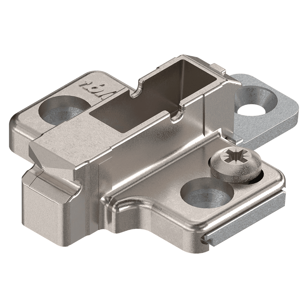 Clip 2-Piece Wing Mounting Plate, Nickel-Plated, System Screw, 6mm