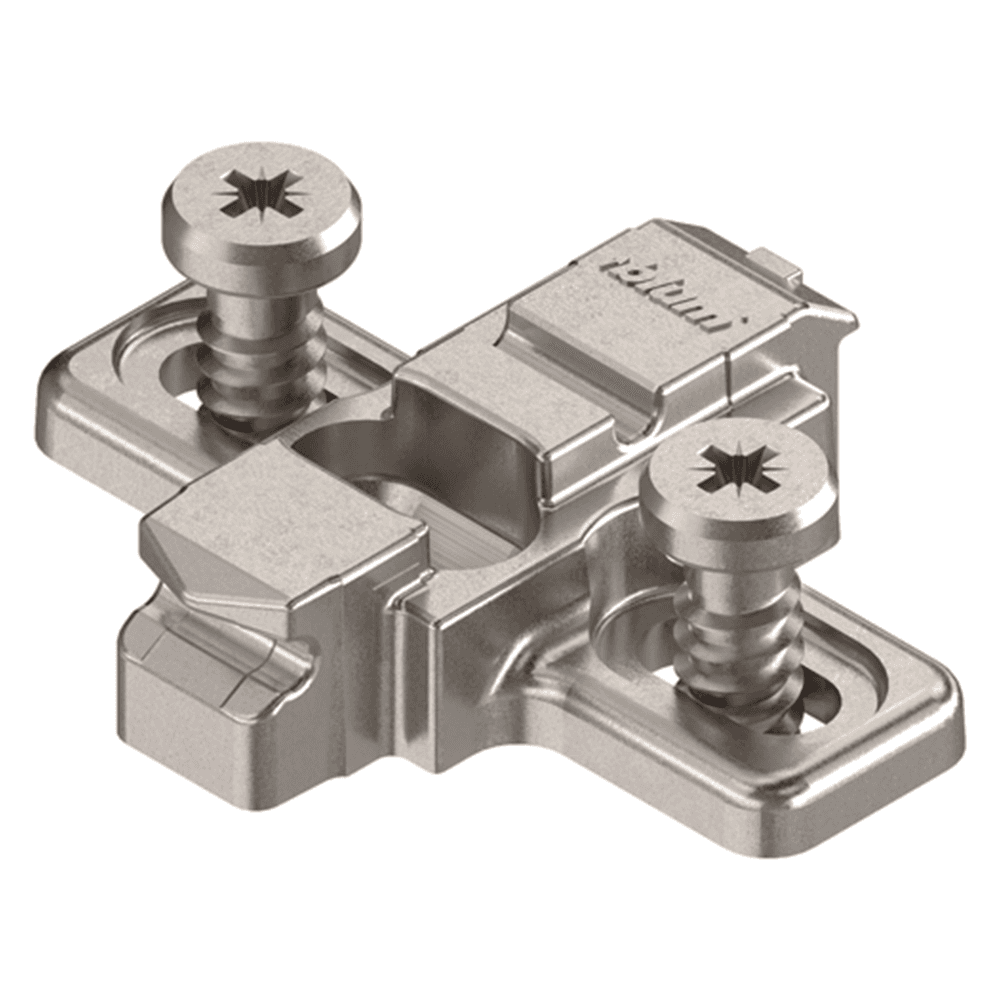 Clip Wing Mounting Plate, Nickel-Plated, with Pre-Mounted System Screws, 3mm