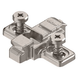 Clip Wing Mounting Plate, Nickel-Plated, with Pre-Mounted System Screws, 3mm