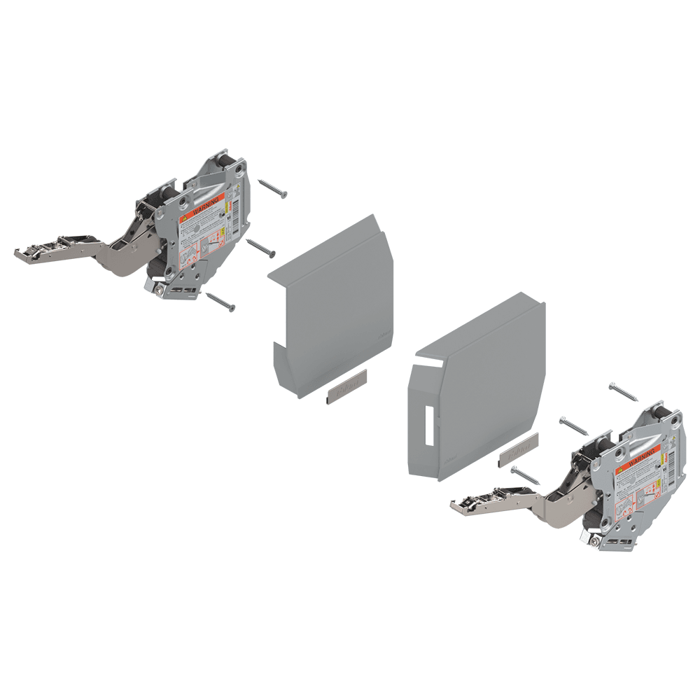 Aventos HK-S Tip-On Lift Mechanism/Cover Set, Deep Gray, Power Factor 40 - 85