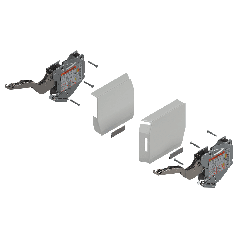 Aventos HK-S Tip-On Lift Mechanism/Cover Set, Silk White, Power Factor 40 - 85