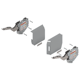 Aventos HK-S Tip-On Lift Mechanism/Cover Set, Light Gray, Power Factor 86 - 177