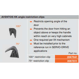 Aventos HK 100° Angle Restriction Clip, Deep Gray