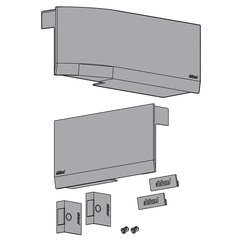 Aventos HK Top Stay Lift Cover Cap Set, Light Gray