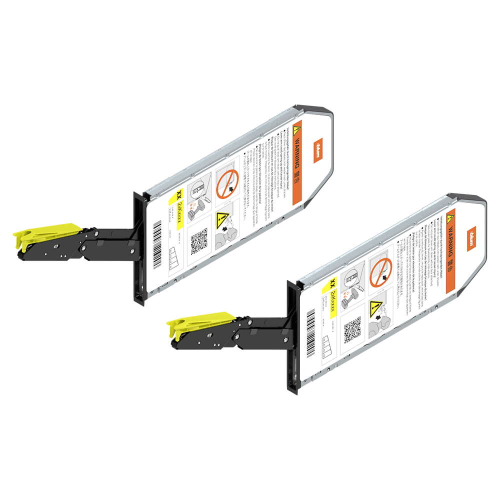 Aventos HKi Tip-On 2-Piece Lift Mechanism Set, Power Factor 2600-7800, Onyx Black