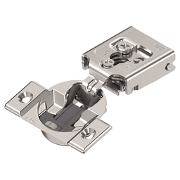 Compact Clip 30C2 105° Opening Wrap-Around Face Frame Hinge, 45mm Boring Pattern, Soft-Closing, 1/2" Overlay, Screw-On
