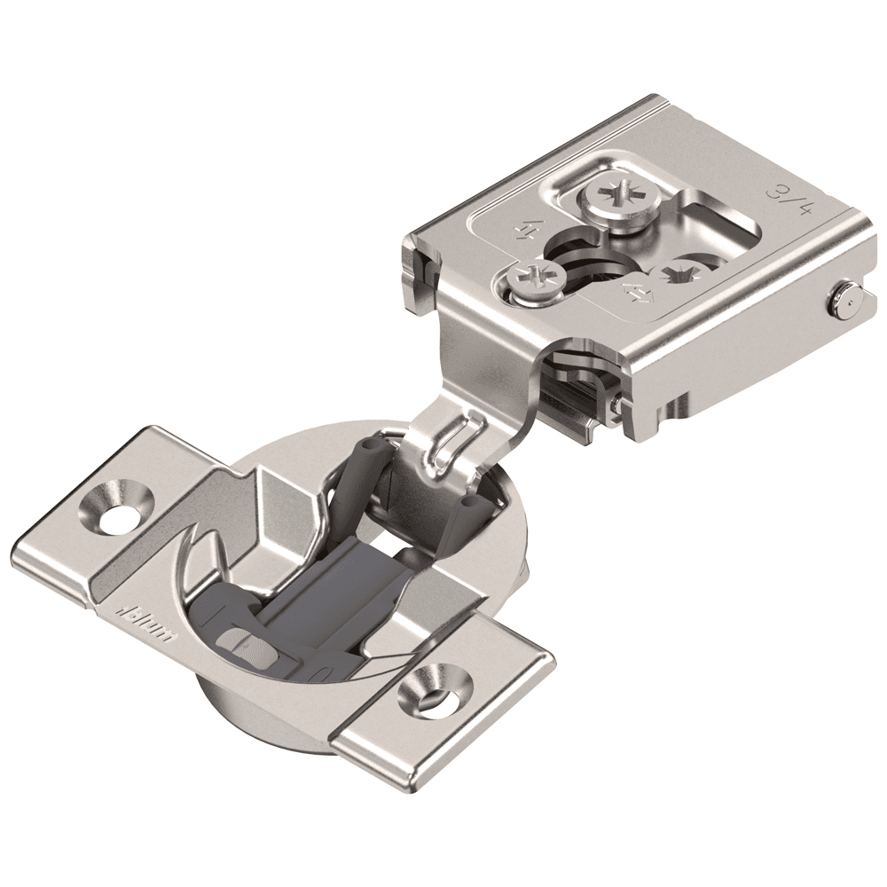 COMPACT CLIP 30C2 105° Opening Wrap-Around Face Frame Hinge,45mm Borin Pattern, Soft-Closing, 3/4" Opening, Screw-On