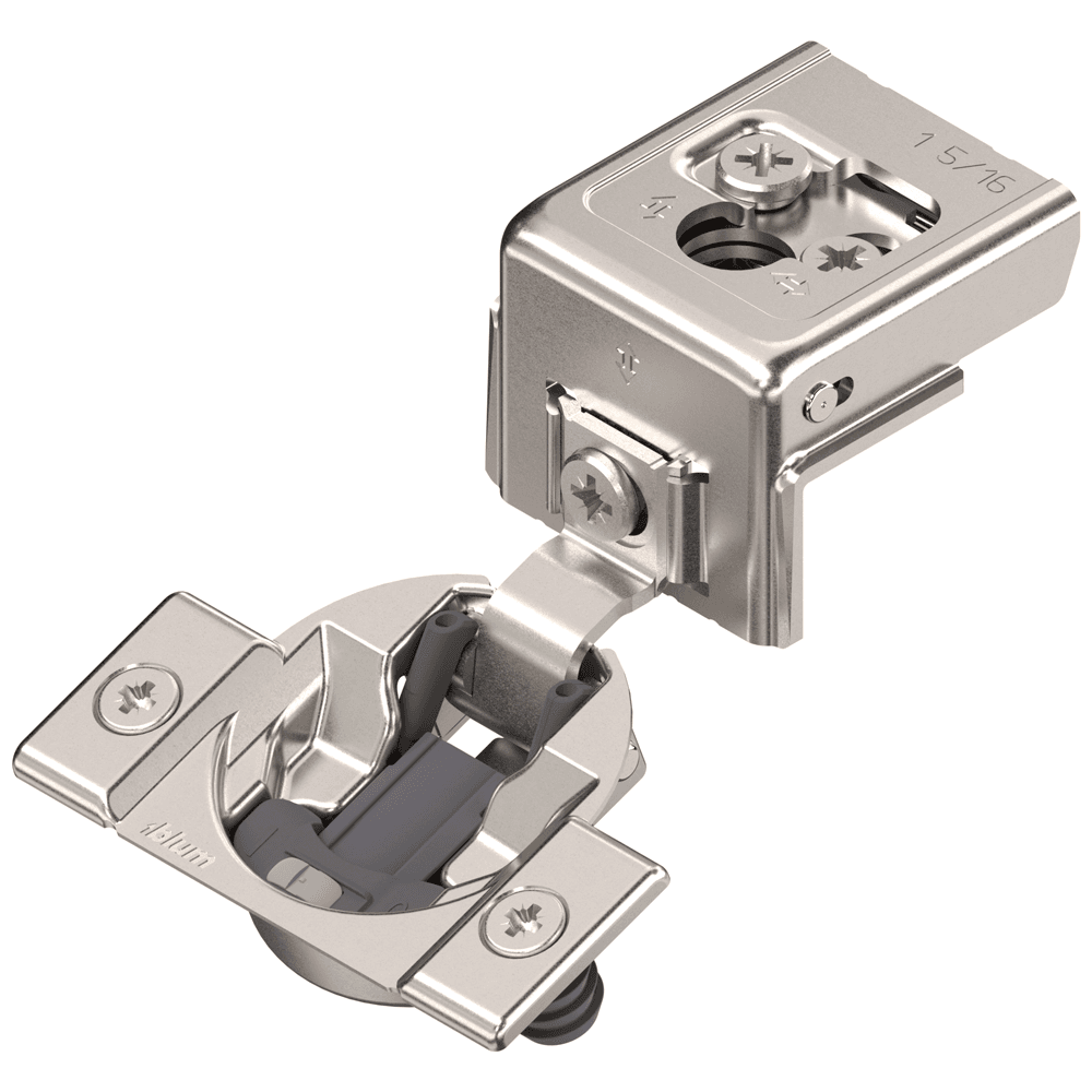 COMPACT CLIP 31C3 110° Opening Wrap-Around Face Frame Hinge,45mm Borin Pattern, Soft-Closing, 1-5/16” Opening, Press-In