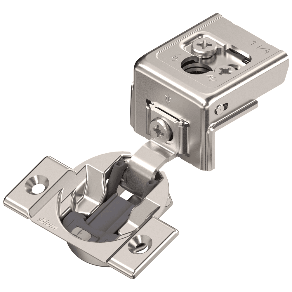 COMPACT CLIP 31C3 110° Opening Wrap-Around Face Frame Hinge,45mm Borin Pattern, Soft-Closing, 1-1/4" Opening, Screw-On