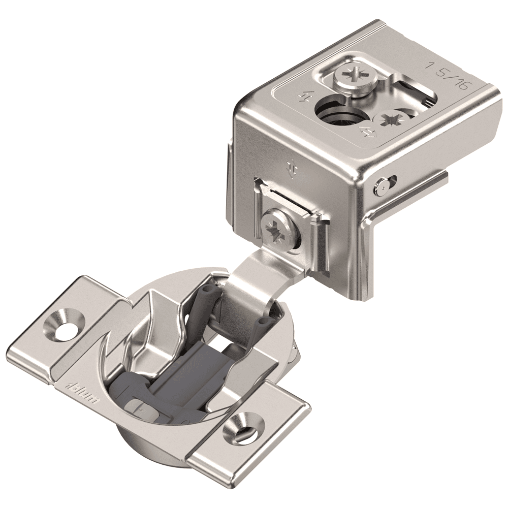 COMPACT CLIP 31C3 110° Opening Wrap-Around Face Frame Hinge,45mm Borin Pattern, Soft-Closing, 1-5/16” Opening, Screw-On