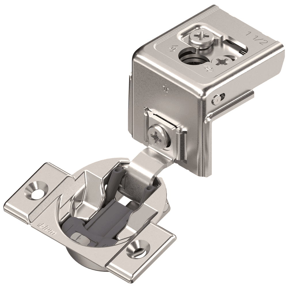 COMPACT CLIP 31C3 110° Opening Wrap-Around Face Frame Hinge,45mm Borin Pattern, Soft-Closing, 1-1/2" Opening, Screw-On