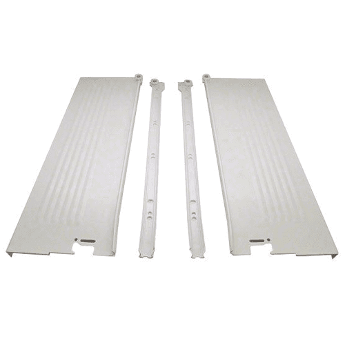 Metabox 320H Drawer Slide with 75lb Capacity, 3/4 Extension, Self-Closing, 6", White, 20