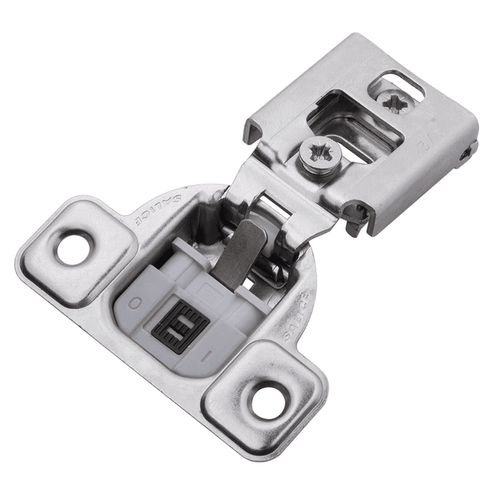 Compact 38N 105° Opening Wrap-Around Face Frame Hinge, 45mm Boring Pattern with BLUMOTION Soft-Closing, 7/16" Overlay, Dowelled