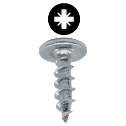 #6 x 15mm Truss Head Hinge/Drawer Slide Screw, Pozi Drive Standard Thread and Sharp Point, Nickel-plated, Box of Thousand by Blum