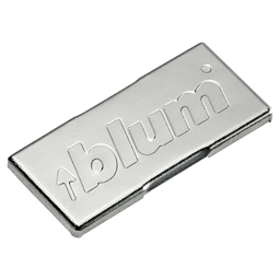 Hinge Arm Embossed Blum Emblem Cover Cap, Nickel-Plated
