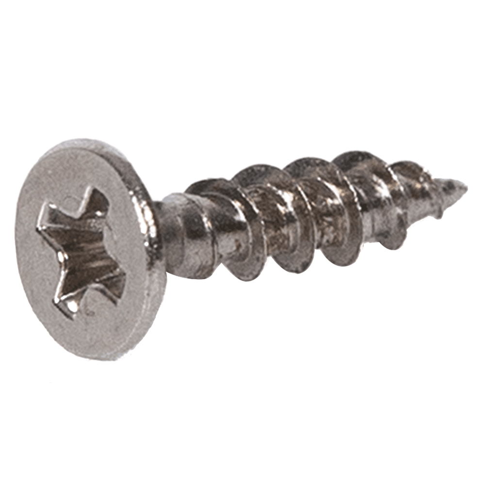 #7 x 5/8" Countersunk Head Wood Screw, Phillips Drive Deep Thread and Sharp Point, Nickel, Box of Hundred by Blum