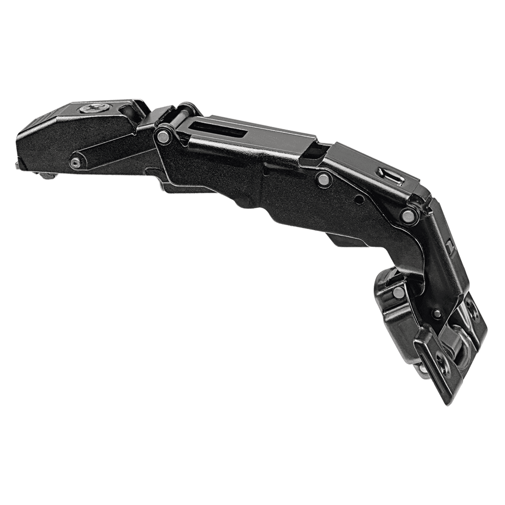 Clip Top 155° Opening Wide-Angled Hinge with BLUMOTION Soft-Closing, 45mm Bore Pattern, Full Overlay, Onyx Black, Screw-On
