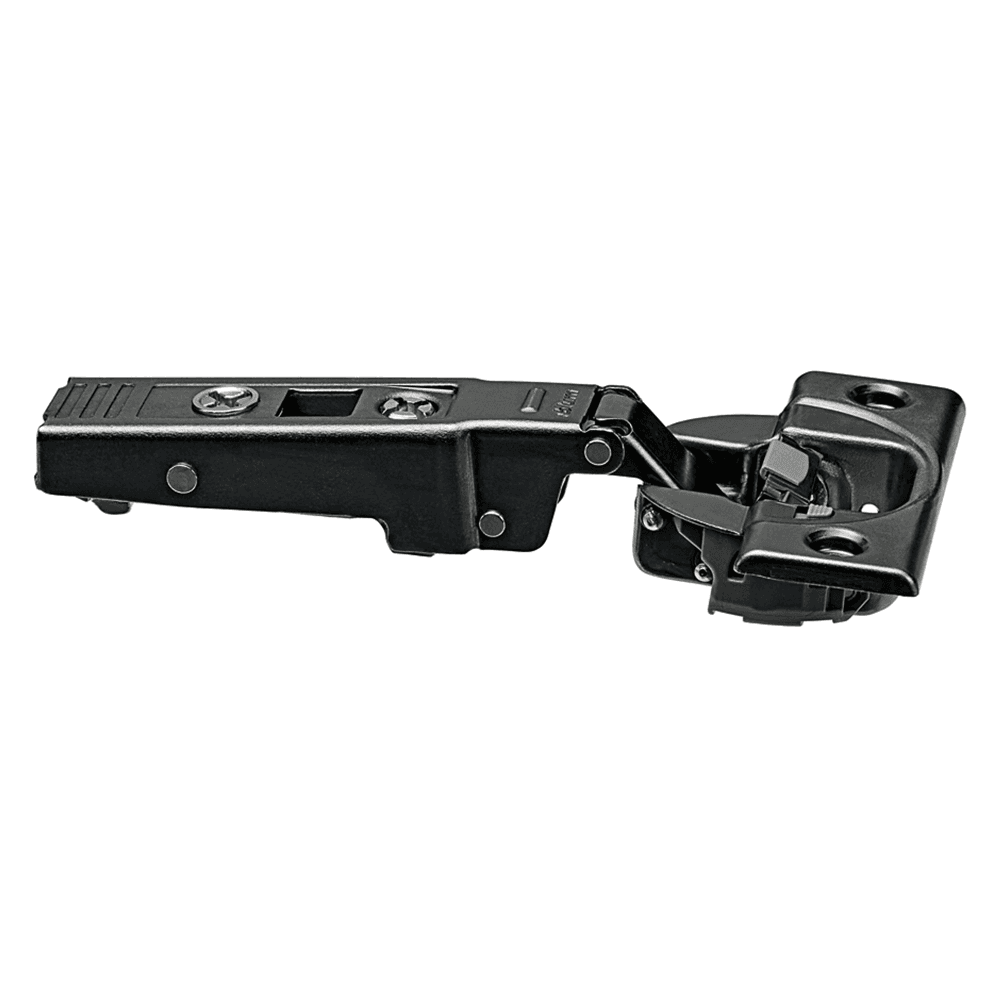 Clip Top 95° Opening Thick Door Hinge, 45mm Bore Pattern, Soft-Closing, Full Overlay, Onyx Black, Screw-On