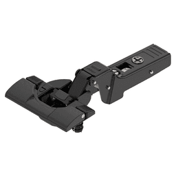 Clip Top 95° Opening Thick Door Hinge, 45mm Bore Pattern, Soft-Closing, Half Overlay, Onyx Black, Inserta