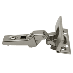 Clip 100° Opening Hinge, 45mm Bore Pattern, Self-Closing, Half Overlay, Nickel-Plated, Inserta