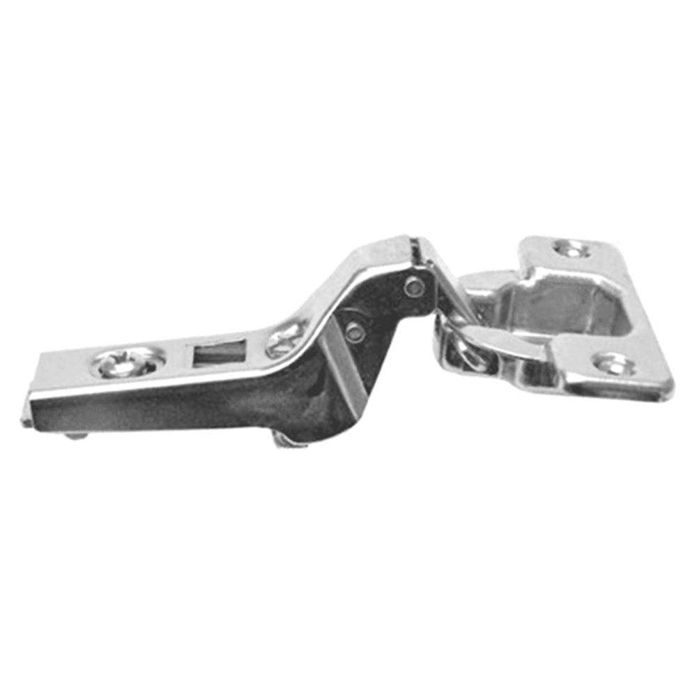 Clip 100° Opening Hinge, 45mm Bore Pattern, Free-Swinging, Inset, Nickel-Plated, Screw-On