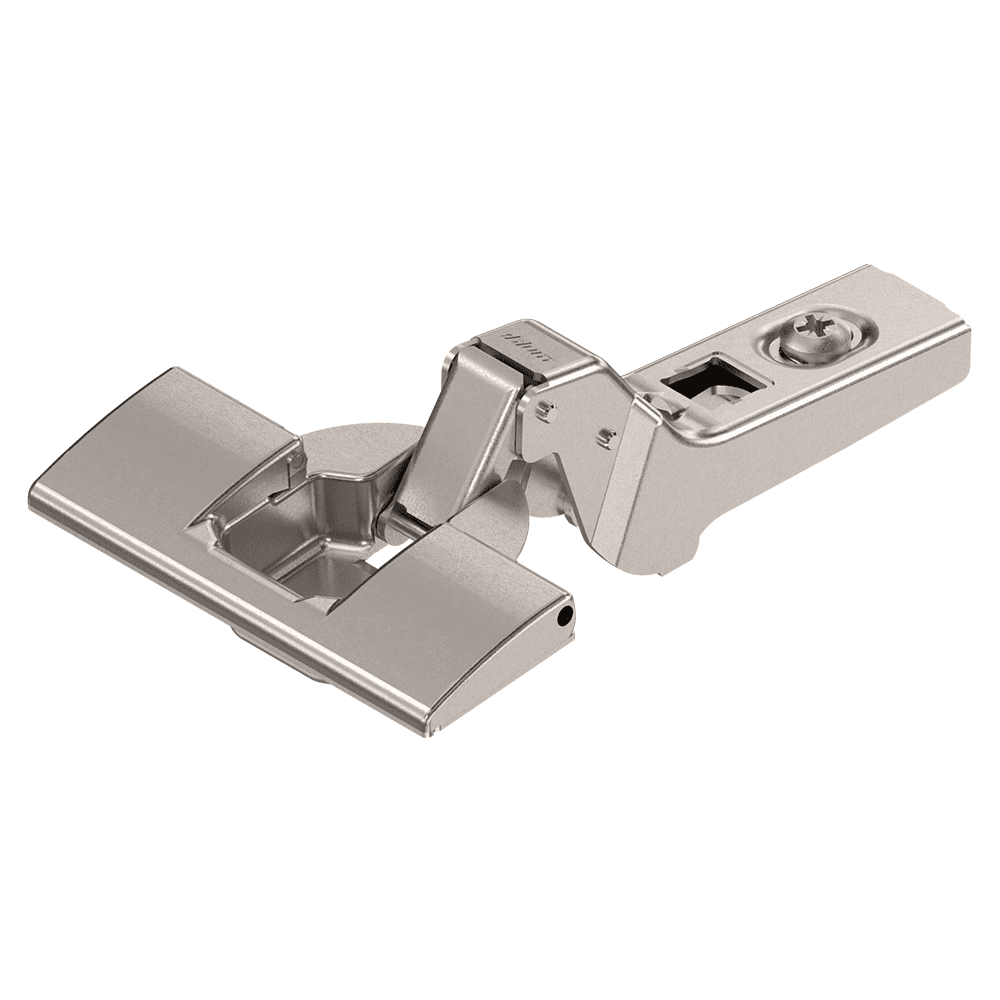 Clip 100° Opening Hinge, 45mm Bore Pattern, Self-Closing, Inset, Nickel-Plated, Inserta