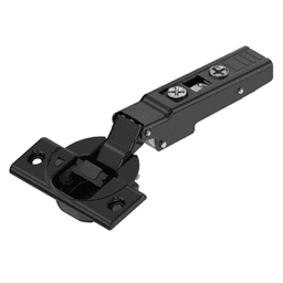 Clip Top 110°+ Opening Hinge with BLUMOTION Soft-Closing, 45mm Bore Pattern, Full Overlay, Onyx Black, Screw-On