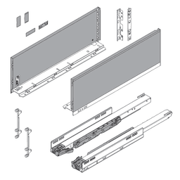 18" Legrabox Drawer System C Height, 7-0/0", 125lb Capacity Full-Extension with BLUMOTION, Silk White