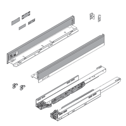 22" Legrabox Drawer System N Height, 2-5/8", 125lb Capacity Full-Extension with BLUMOTION, Silk White