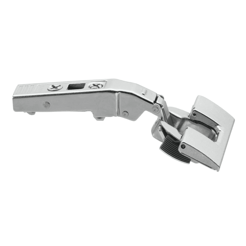 Clip Top -45° Angled 110° Opening Hinge, 45mm Boring Pattern, Self-Closing, Overlay, Nickel-Plated, Inserta