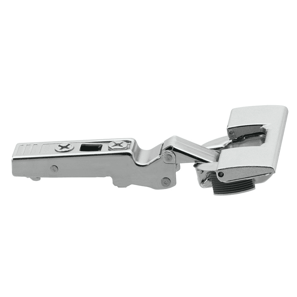Clip Top -30° Angled 110° Opening Hinge, 45mm Boring Pattern, Self-Closing, Overlay, Nickel-Plated, Inserta