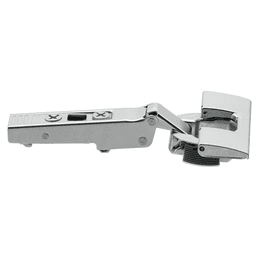 Clip Top -15° Angled 110° Opening Hinge, 45mm Boring Pattern, Self-Closing, Overlay, Nickel-Plated, Inserta