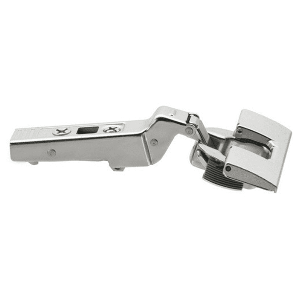 Clip Top +25° III Angled 95° Opening Hinge, 45mm Boring Pattern, Self-Closing, Overlay, Nickel-Plated, Inserta