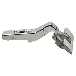 Clip Top +45° I Angled 95° Opening Hinge, 45mm Boring Pattern, Self-Closing, Overlay, Nickel-Plated, Inserta