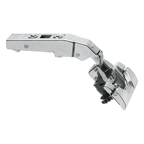 Clip Top +45° III Angled 95° Opening Hinge with BLUMOTION Soft-Closing, 45mm Boring Pattern, Full Overlay, Nickel-Plated, Inserta