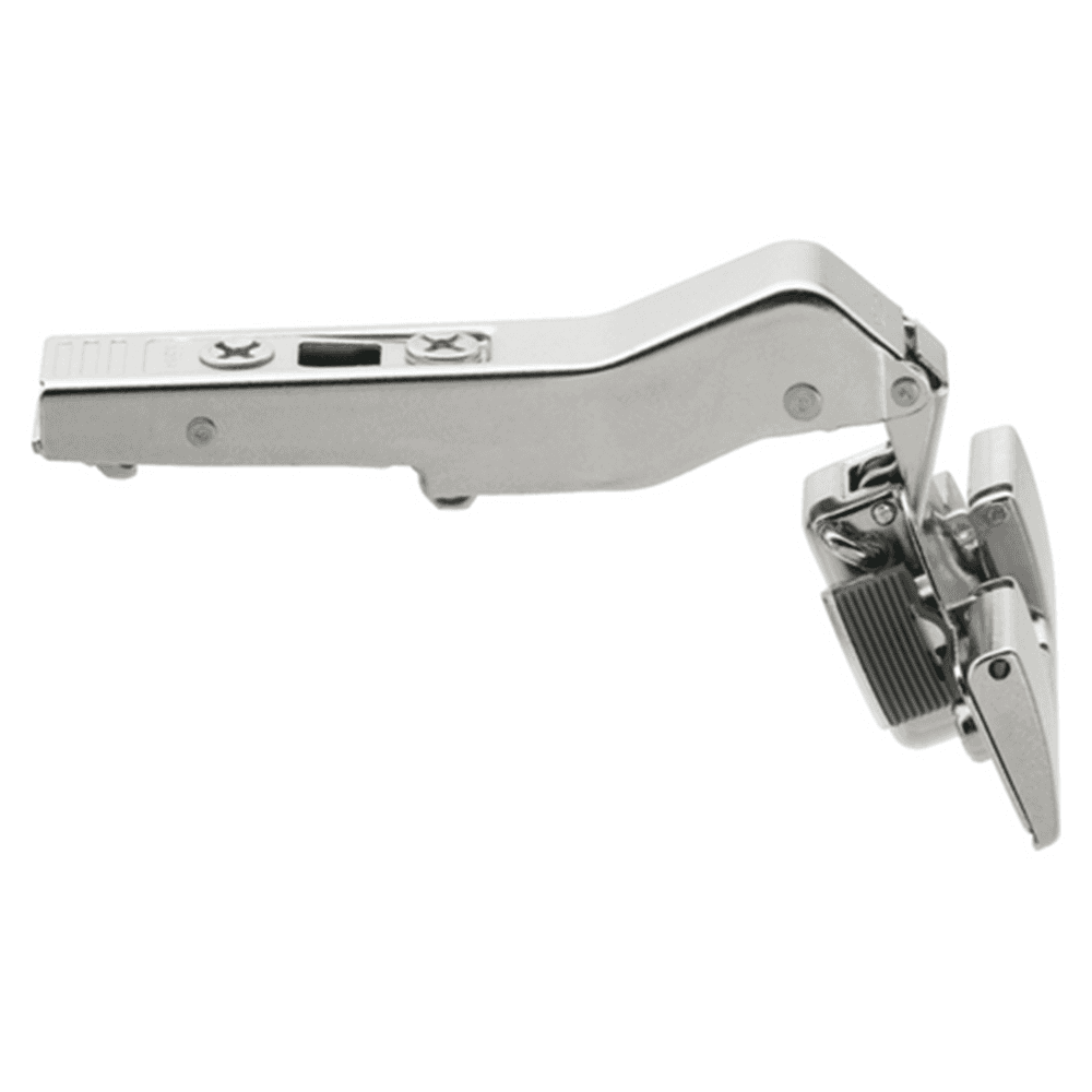 Clip Top +45° II Angled 110° Opening Hinge, 45mm Boring Pattern, Self-Closing, Full Overlay, Nickel-Plated, Inserta
