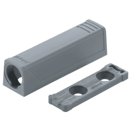 Tip-On Push to Open In-Line Adaptor Plate for Standard Doors, Gray