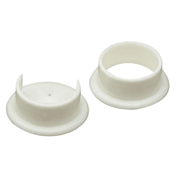 1-3/8" Diameter Round Flange Set, White Finish, Open/Closed